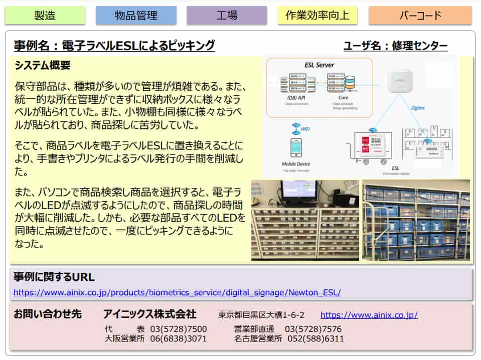 LEDを活用しピッキング時間を削減
